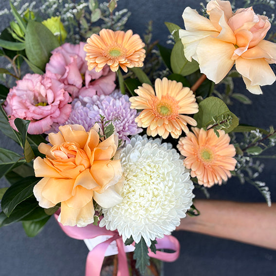 'Di' ; Fresh Seasonal Flower Posy Jar Arrangement