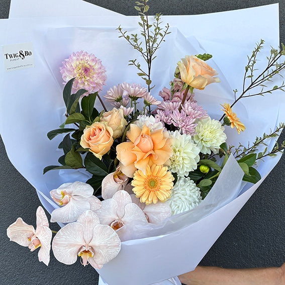 The Goddess; Seasonal Pastel Fresh Flower Arrangement