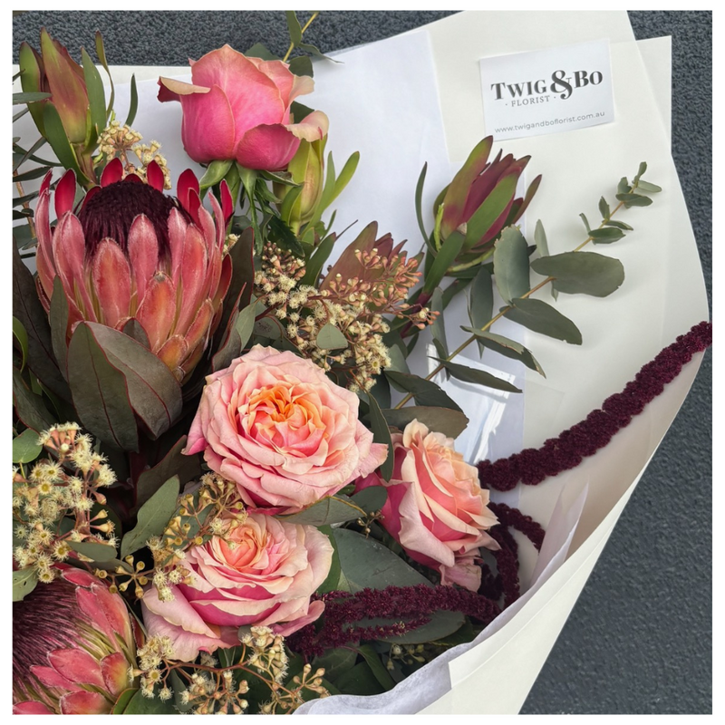 Bouquet of Roses and Native Flowers